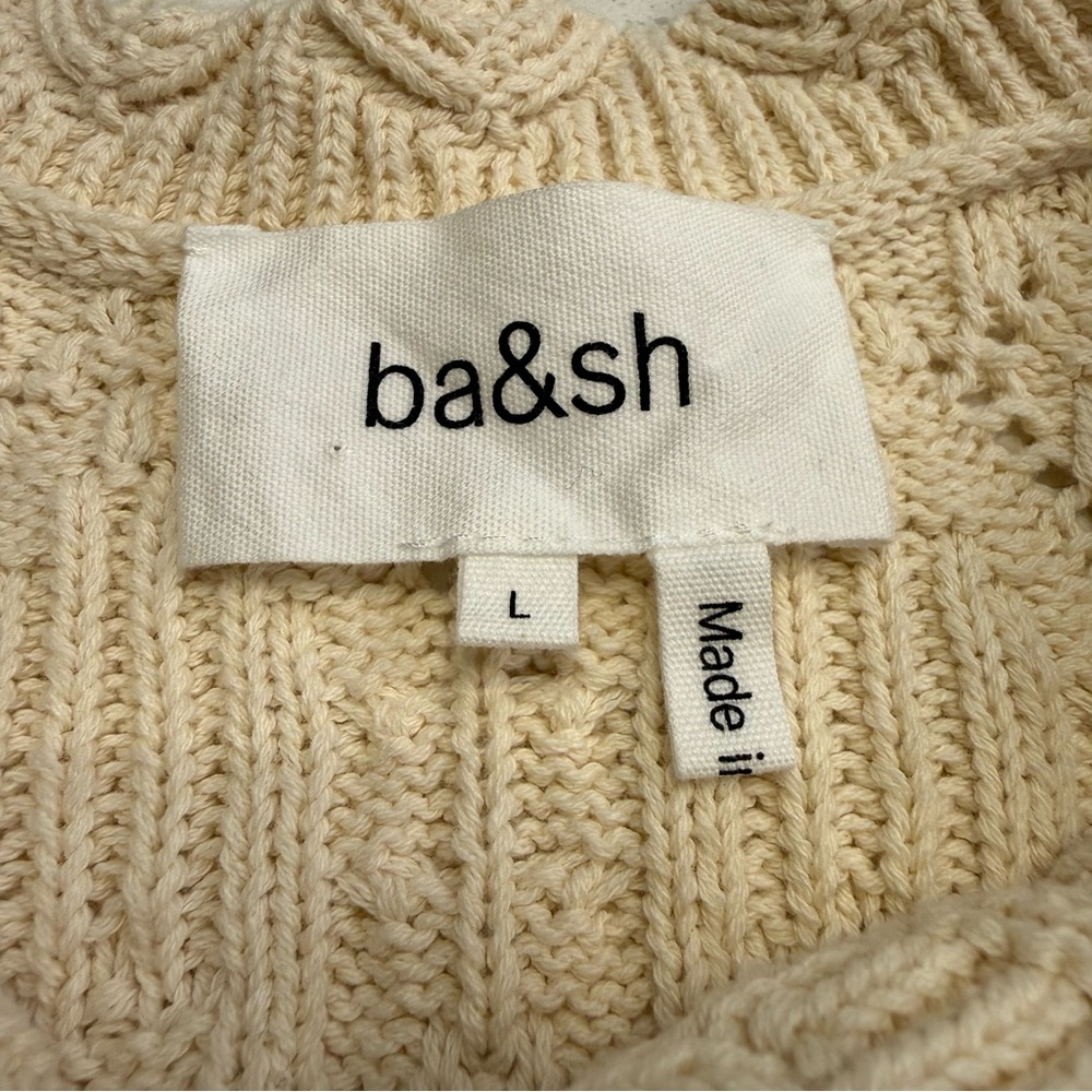 ba&sh Jump Cardigan Cropped Crochet Scalloped Cream Size 3 Womens US 8 Parisian - Picture 4 of 15